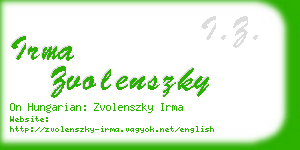 irma zvolenszky business card